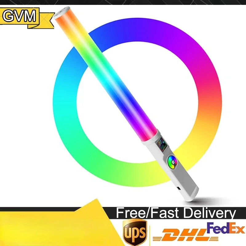 

GVM 2-Pack RGB LED Light Stick Kit 20W 3200K~5600K Bi-Color Handheld Light With Tripod Stand For Photography Shooting Fill Light