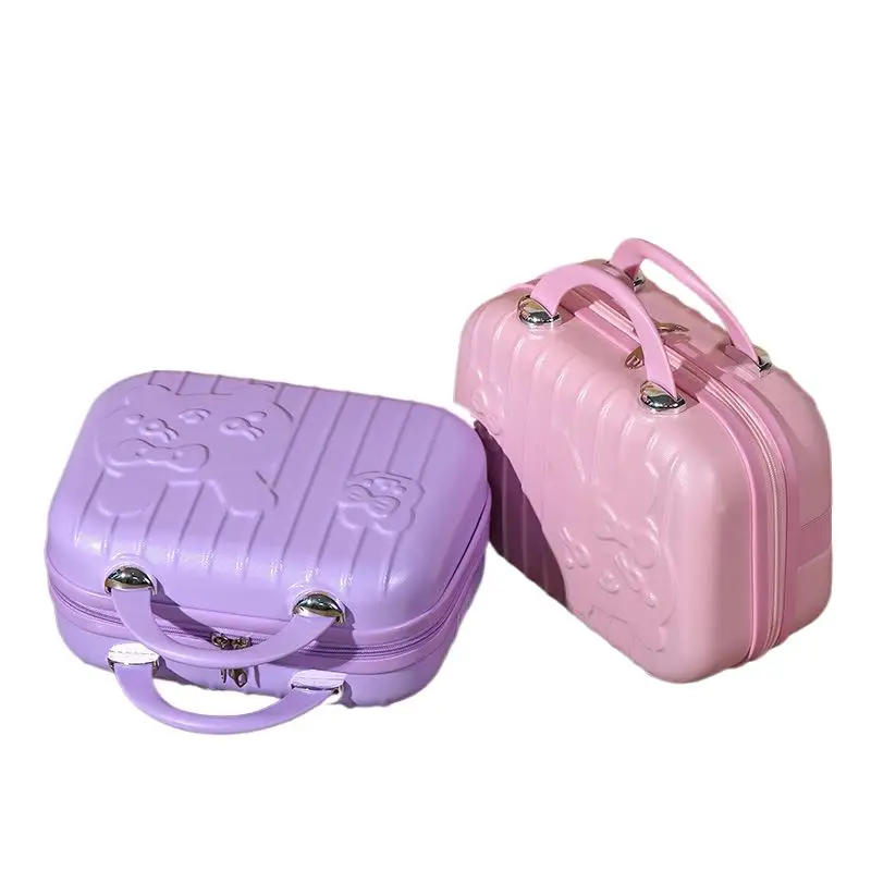 2024 New Cartoon Rabbit Children Suitcase Small Makeup Box ABS Travel Girls Hand Gift Mini Boarding Case Travel Rolling Luggage