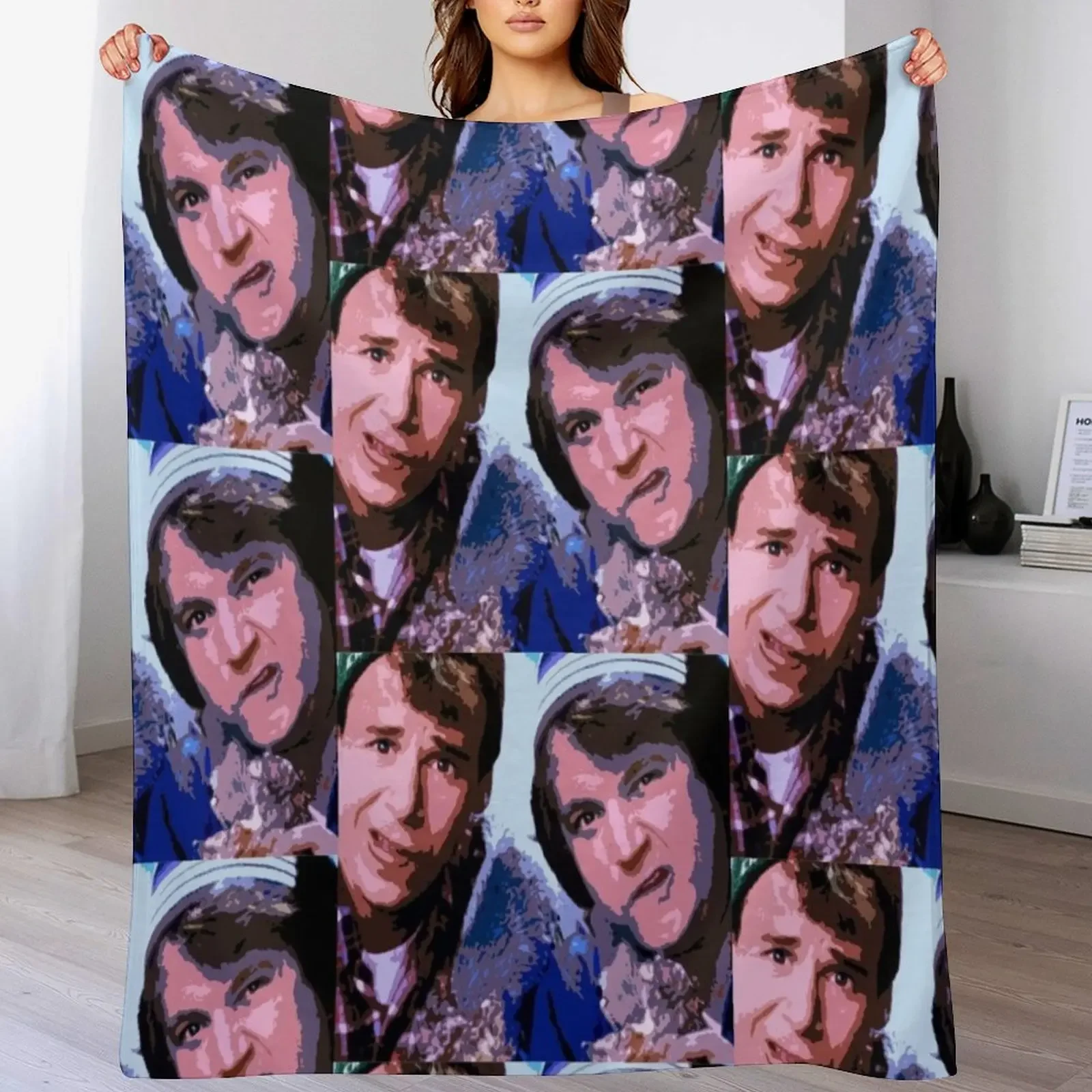 Bob and Doug McKenzie Artwork from SCTV and Strange Brew Throw Blanket Furrys Hair Flannel Fabric Winter beds Blankets