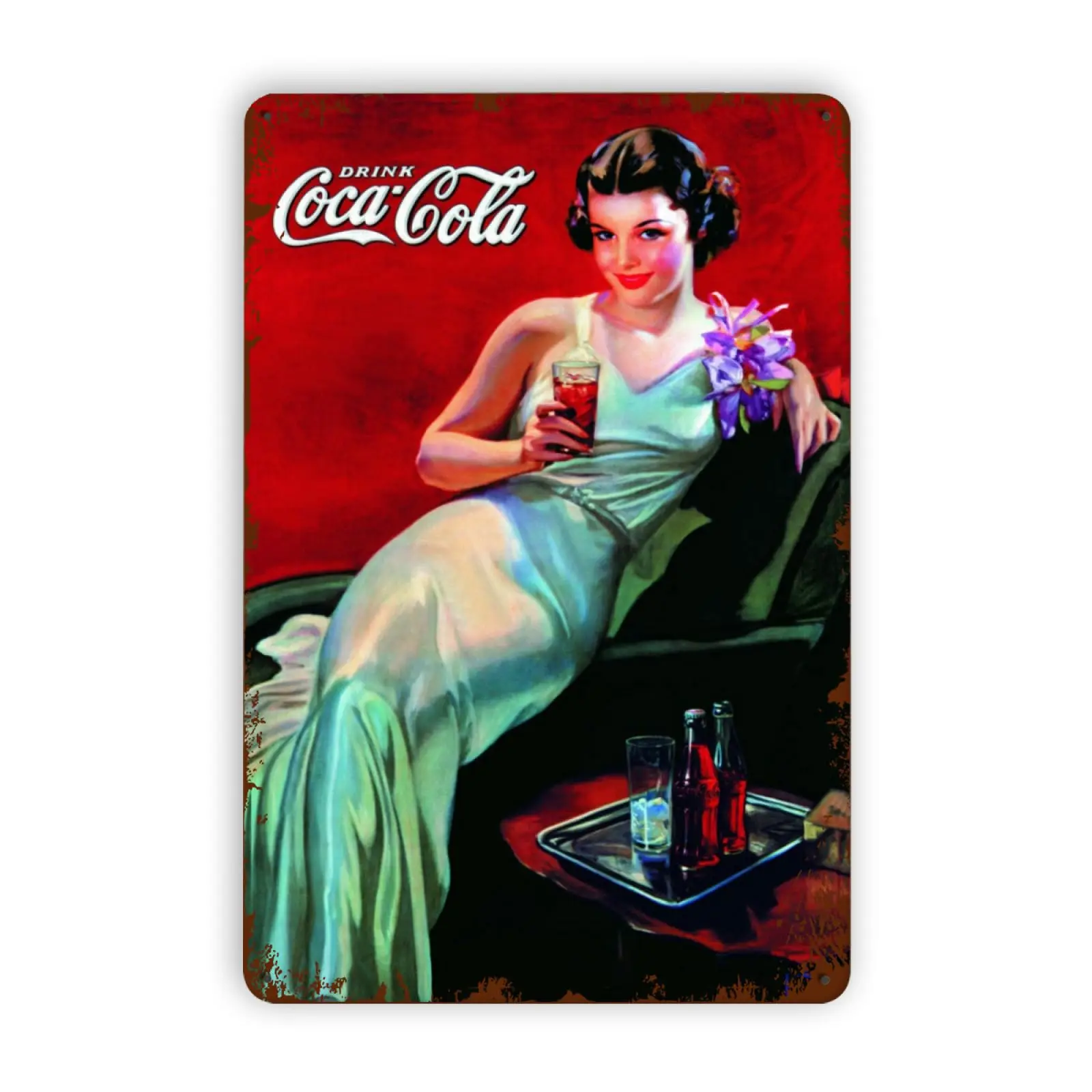 

Retro Coke Tin Sign Elegant Woman Metal Poster Vintage Wall Decor Coca_Cola for Pub Restaurants Cafe Club Plaque Man Cave Wall 8