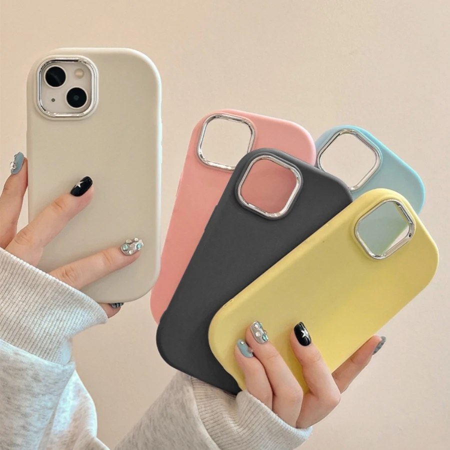 Oval Candy Soft Silicone Phone Case For Xiaomi Redmi Note 13 12 11 Pro Plus 10 11S 10S 9 9S Pro Max 12C 13C Plating Lens Cover