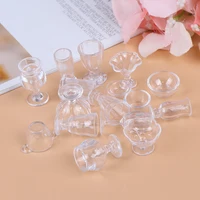 17Pcs/Set Mini Transparent Kitchenware Toy Drink Cups Dish Plate Tableware Miniatures DIY Pretend Play 3