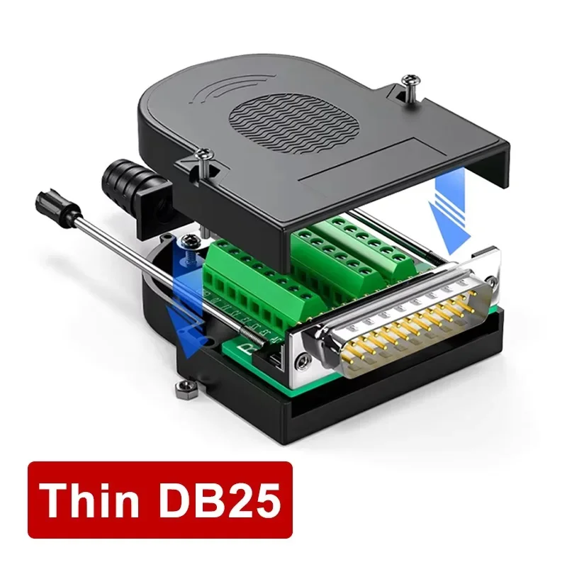 Soldering-free DB25 Breakout Connector Industrial Male Female D-SUB 25PIN Plug Adapter DB 25 Weld-free Serial Parallel Port Plug