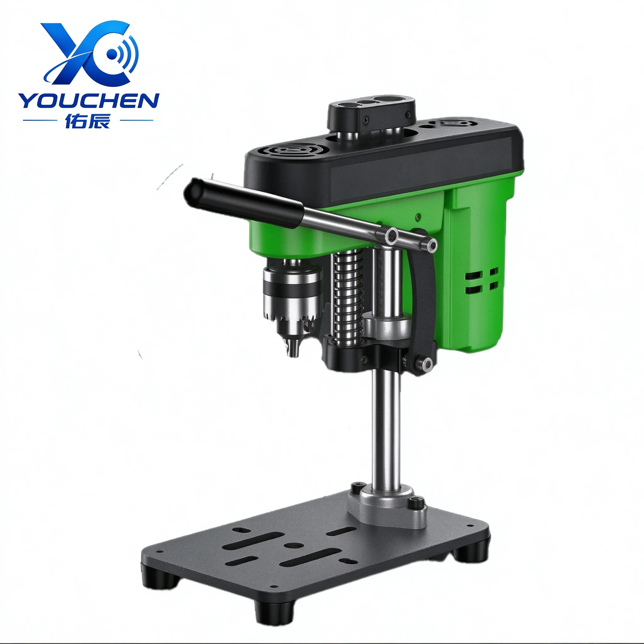Mini Bench Drill Press 110V 7-Speed Electric Drilling Machine Compact Portable Copper Motor Drill for Home DIY Jewelry Craft