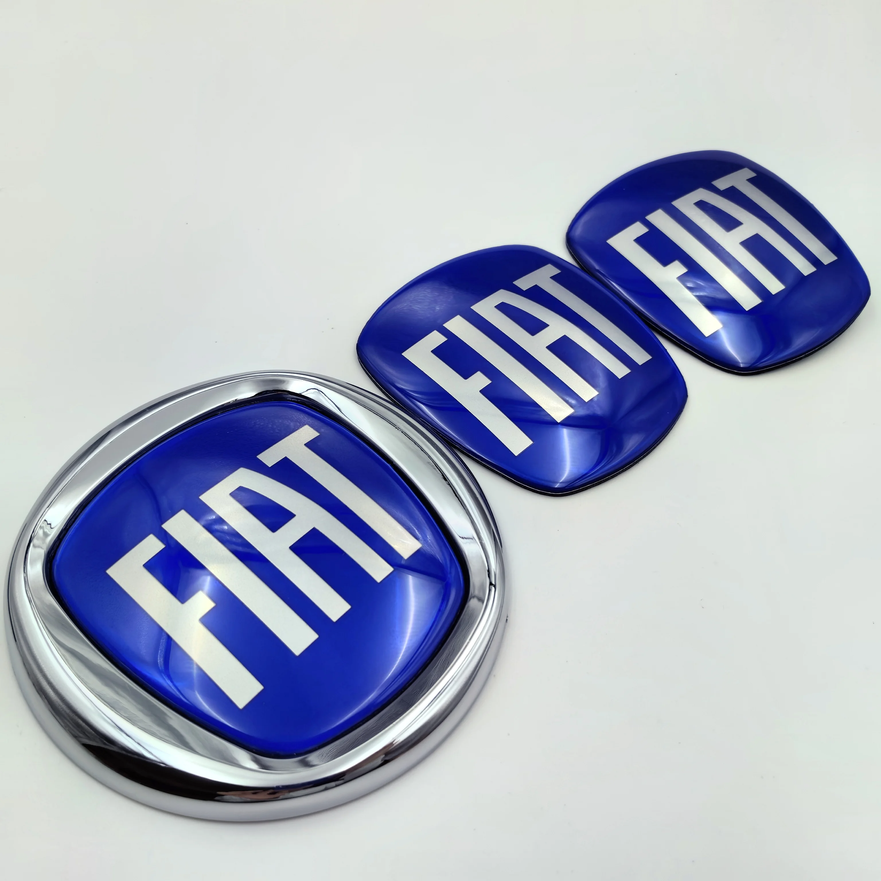 1PS Fiat epoxy Emblem Sticker 9/12cm Car Hood Accessory for Doblo Tipo Panda Ducato Fiorino Grande Punto 500X 500 Freemont Stilo