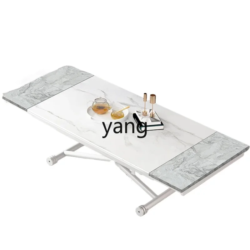 L'm small apartment household coffee table eating table rectangular folding retractable dining table and chair combination