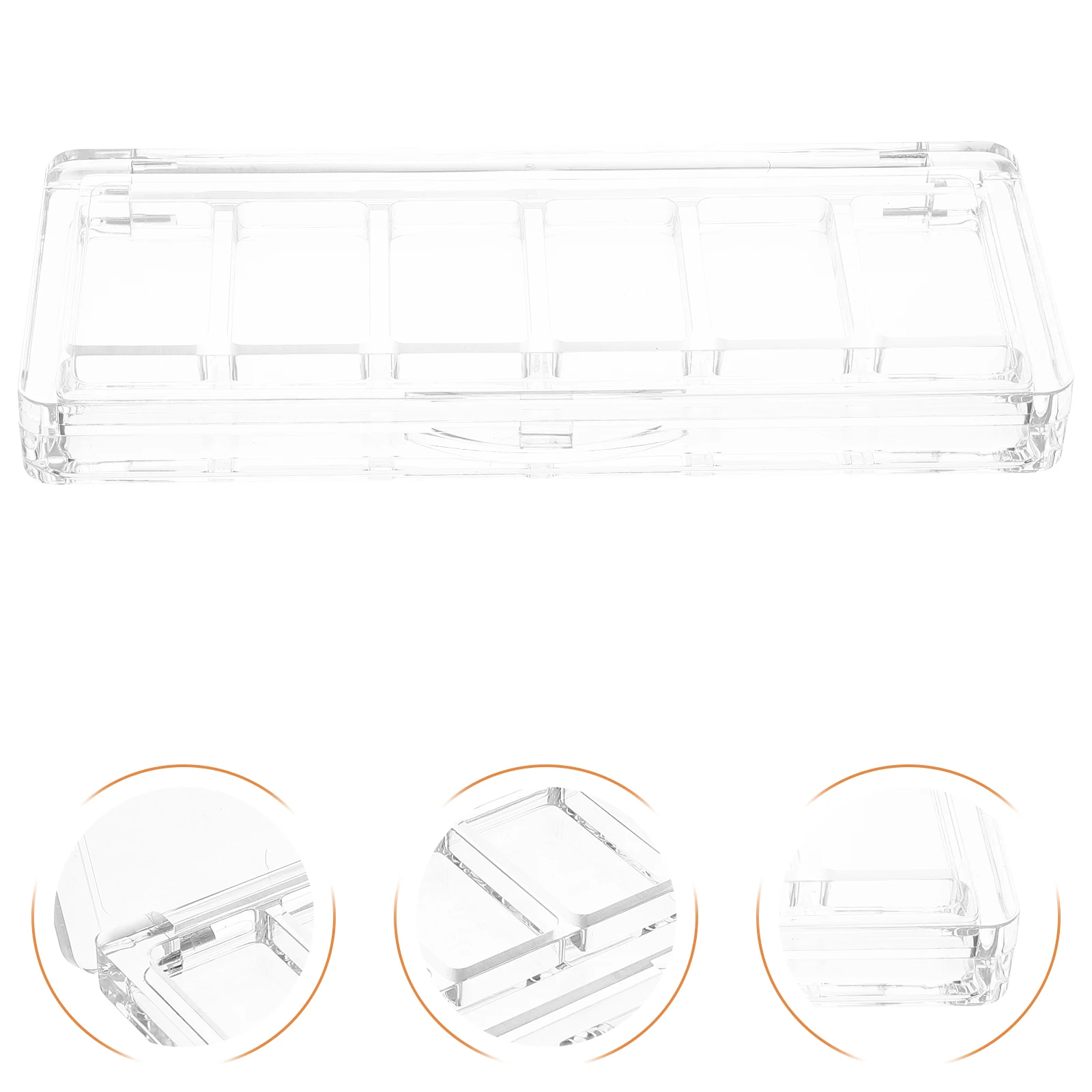 

Eyeshadow Palette Transparent 6 Compartments Plastic Travel Depotting Tools Lipstick Makeup Tray Portable Cosmetics Organizer