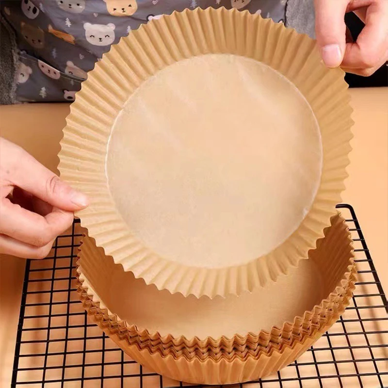 100/50/20PCS Air Fryer Paper Trays Airfryer Baking Paper Molds Square Round Oil-proof Air Fryer Disposable Cooking Paper Liner 6