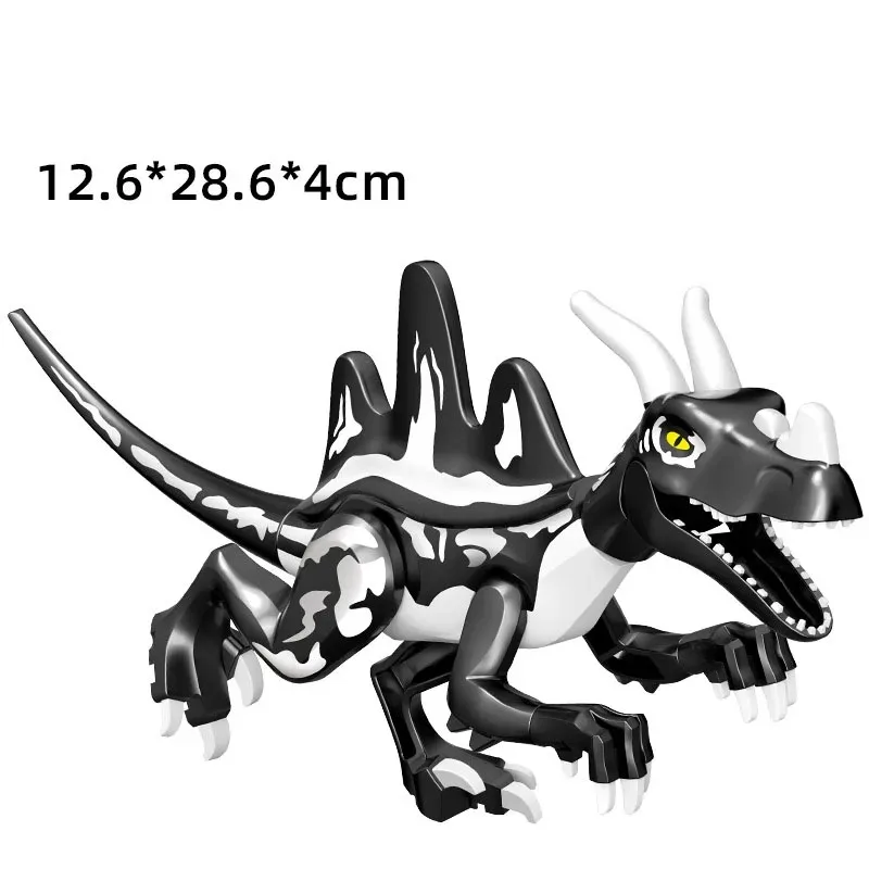 Jurassic Dino World Große Dinosaurier-Figuren Bausteine Velociraptor T-Rex Triceratops Indominus Rex Spielzeug für Kinder