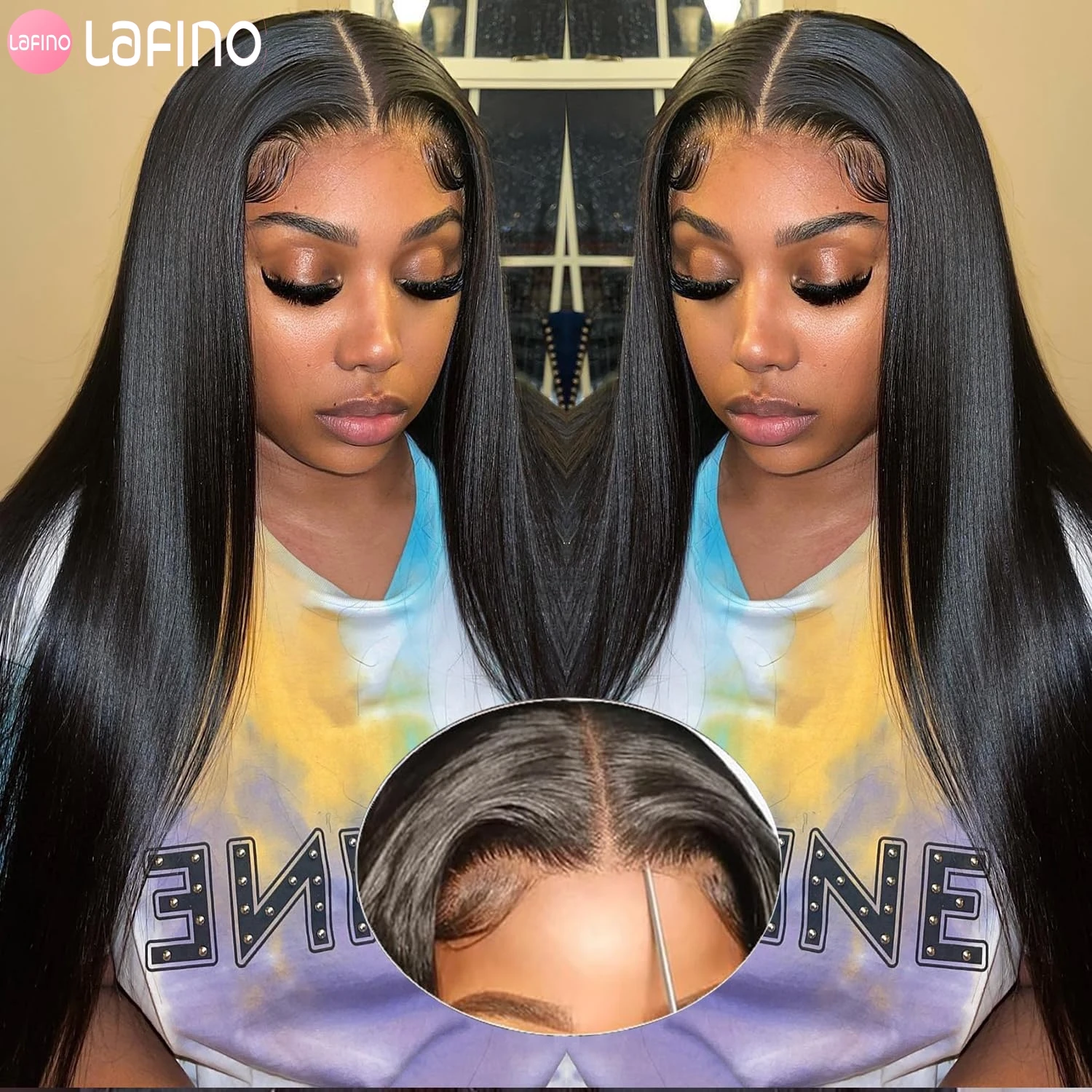 

200 Density Bone Straight Human Hair Wigs Glueless Wig Brazilian Human Hair Wigs Lace Frontal Wig 5x5 4x4 Pre Cut Wigs For Women