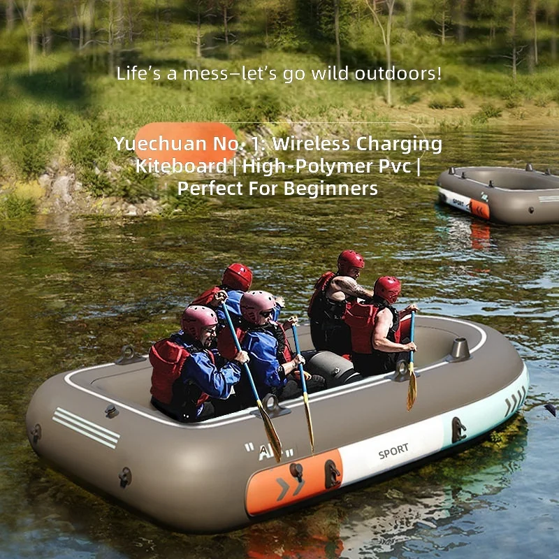 Aufblasbares Angelboot, Ultra-Dickes Langlebiges Gummiboot, Automatische Aufblasfunktion, 1-2 Personen Schlauchboot, Tragbares Kajak für Angler