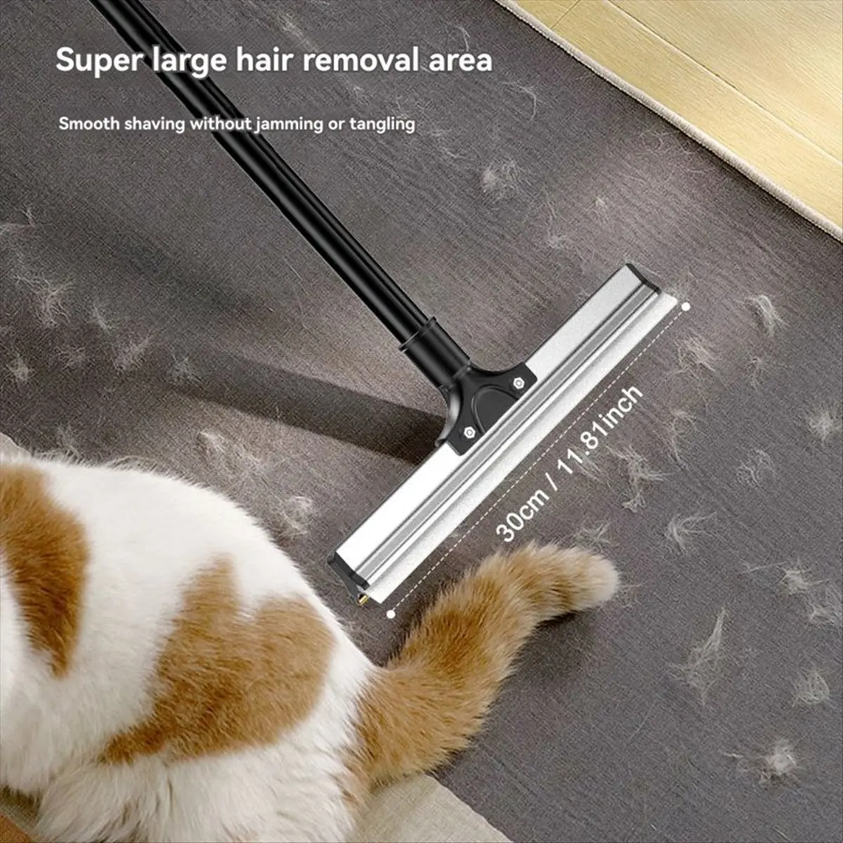 4 FT Carpet Rake for Pet Hair - Dual Cleaning Way for Efficient Pet Hair Removal on Carpets, Sofas, and Car Seats