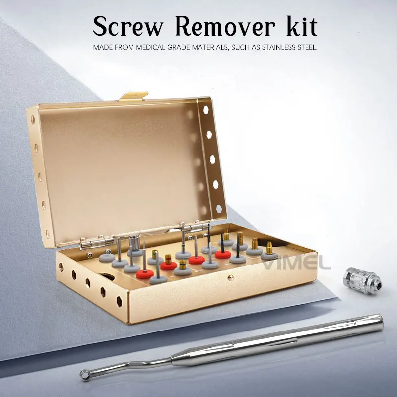 Kit de removedor de tornillos dentales, soporte de taladros de implante y caja de esterilización, instrumentos de implante Dental