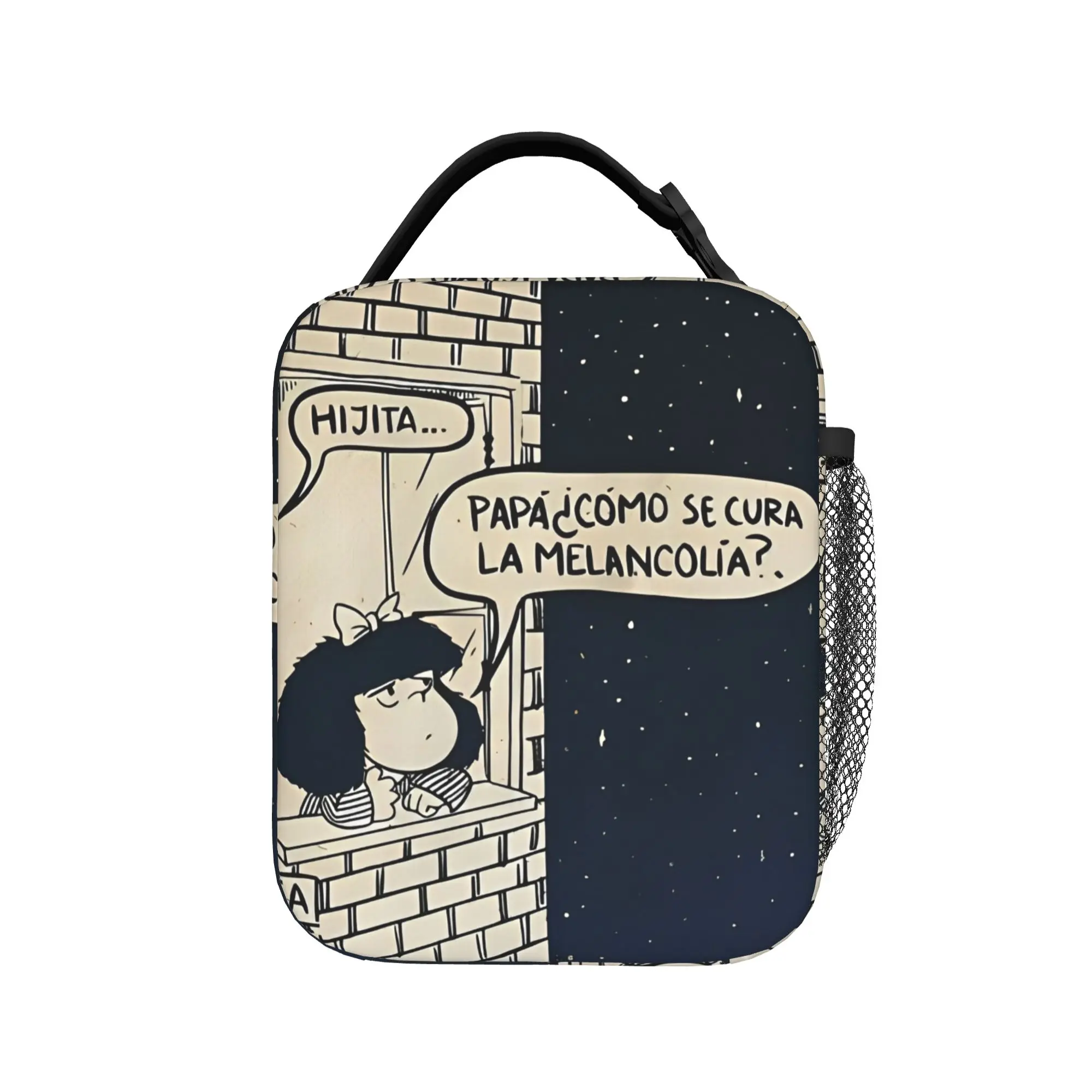 Mafaldas Insulated Lunch Bag Thermal Bag Reusable,Meal Container Anime Cartoon High Capacity Tote Lunch Box College  Outdoor