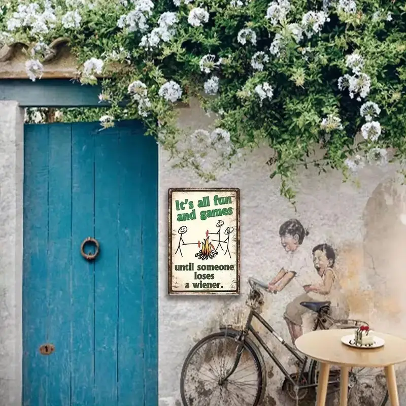 

Vintage Metal Tin Poster Funny Camping Rules Metal Tin Signs Posters Plate Wall Art for Bars Cafe Clubs Retro Posters Plaque