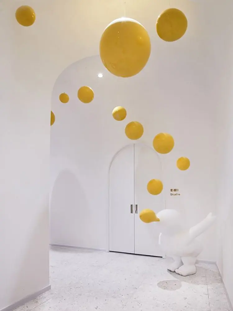 Craft Ornament Customized products Model Room, Hotel Sales Office, Abstract Metal Ball Sculpture Installation, Art Pendant