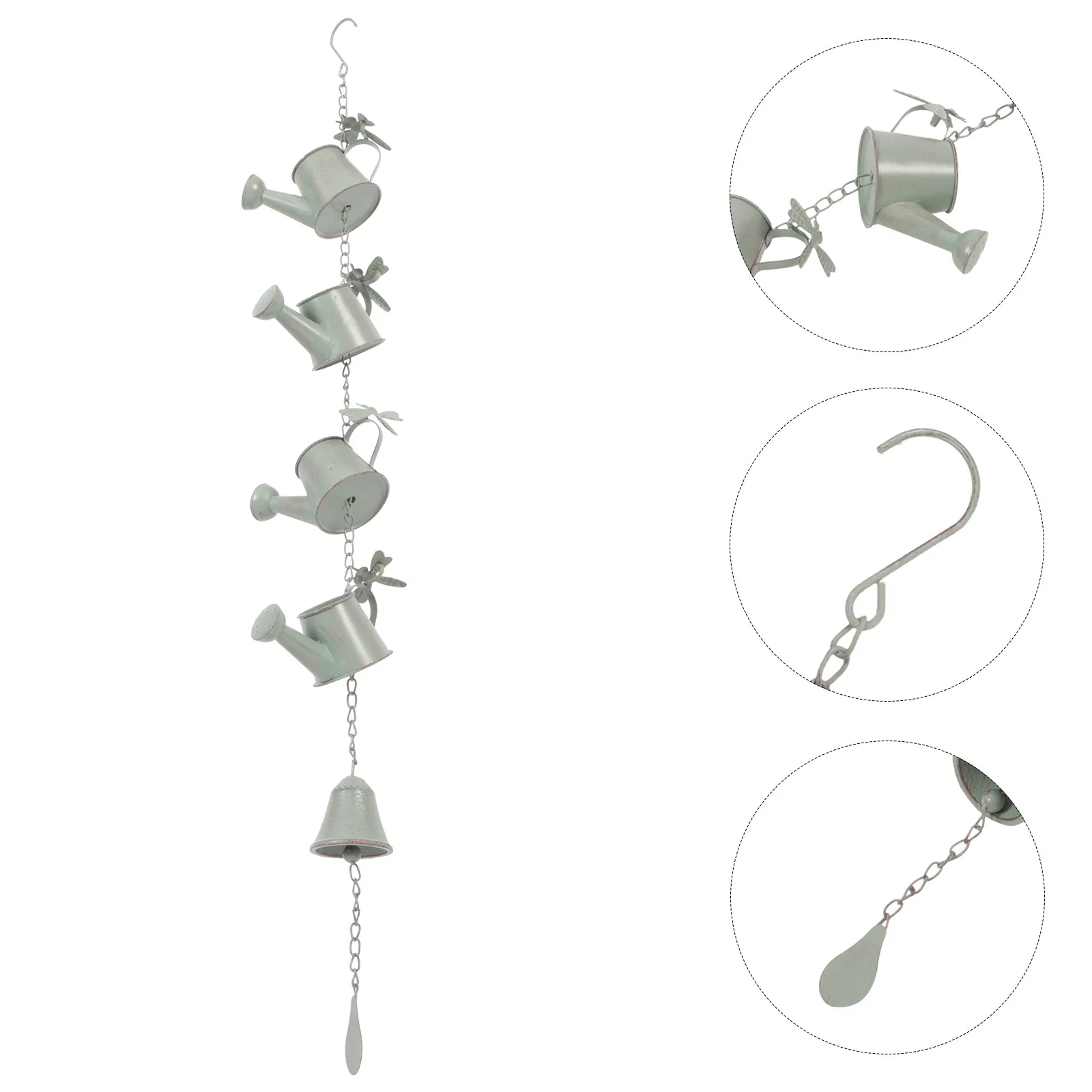 Metal Rain Chain Bell Decorative Replacement for Gutter Downspout Vintage Wind Chime Outdoor Garden Rain Chain