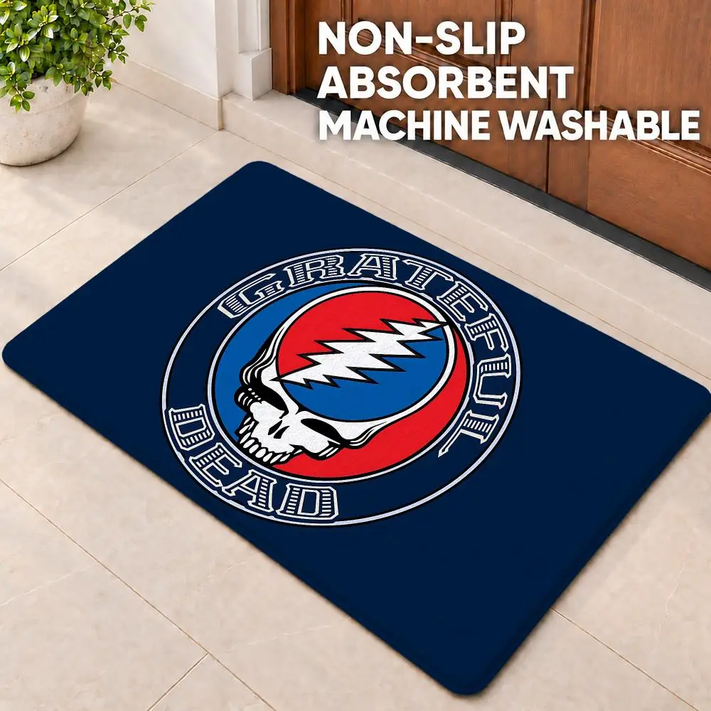 band Grateful Dead Floor Mat Doormat Non-Slip Floor Mat Rug for Bathroom Kitchen Entryway Indoor Outdoor Home Decor