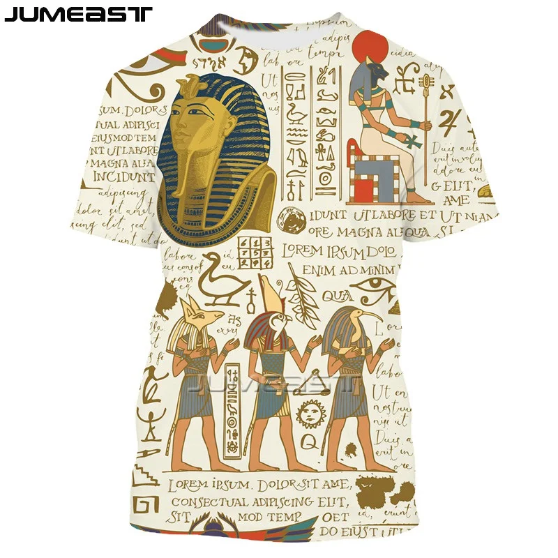 Men 3D Ancient Egyptian Statues Graphic T Shirt Vintag Streetwear Short Sleeve Tops Ancient Egyptian Print Gods Of Horus Clothes