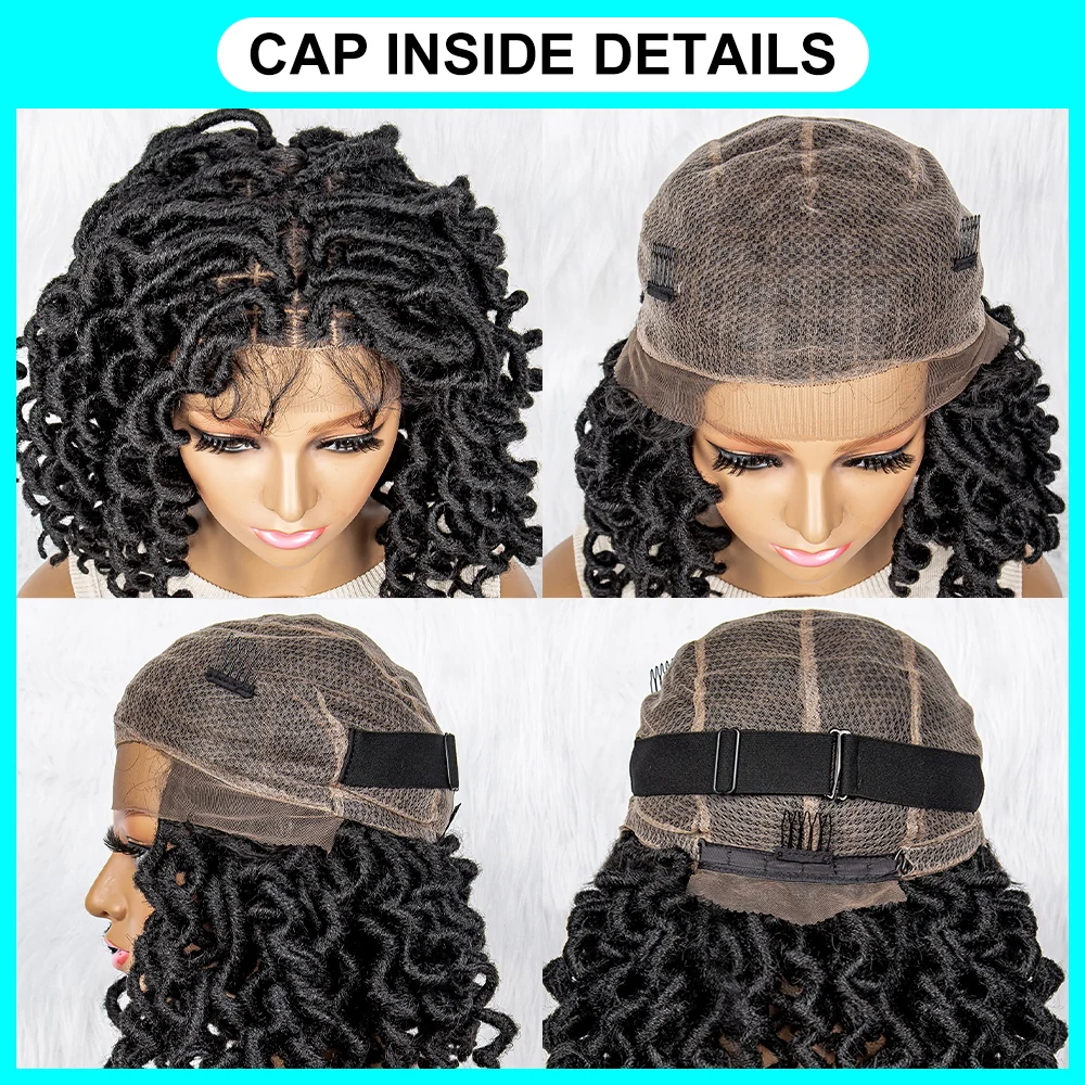 아기 머리카락과 크로 셰 뜨개질 땋은 가발 합성 Cornrow 상자 전체 레이스 가발 흑인 여성을위한 Knotless Boho Braiding 가발