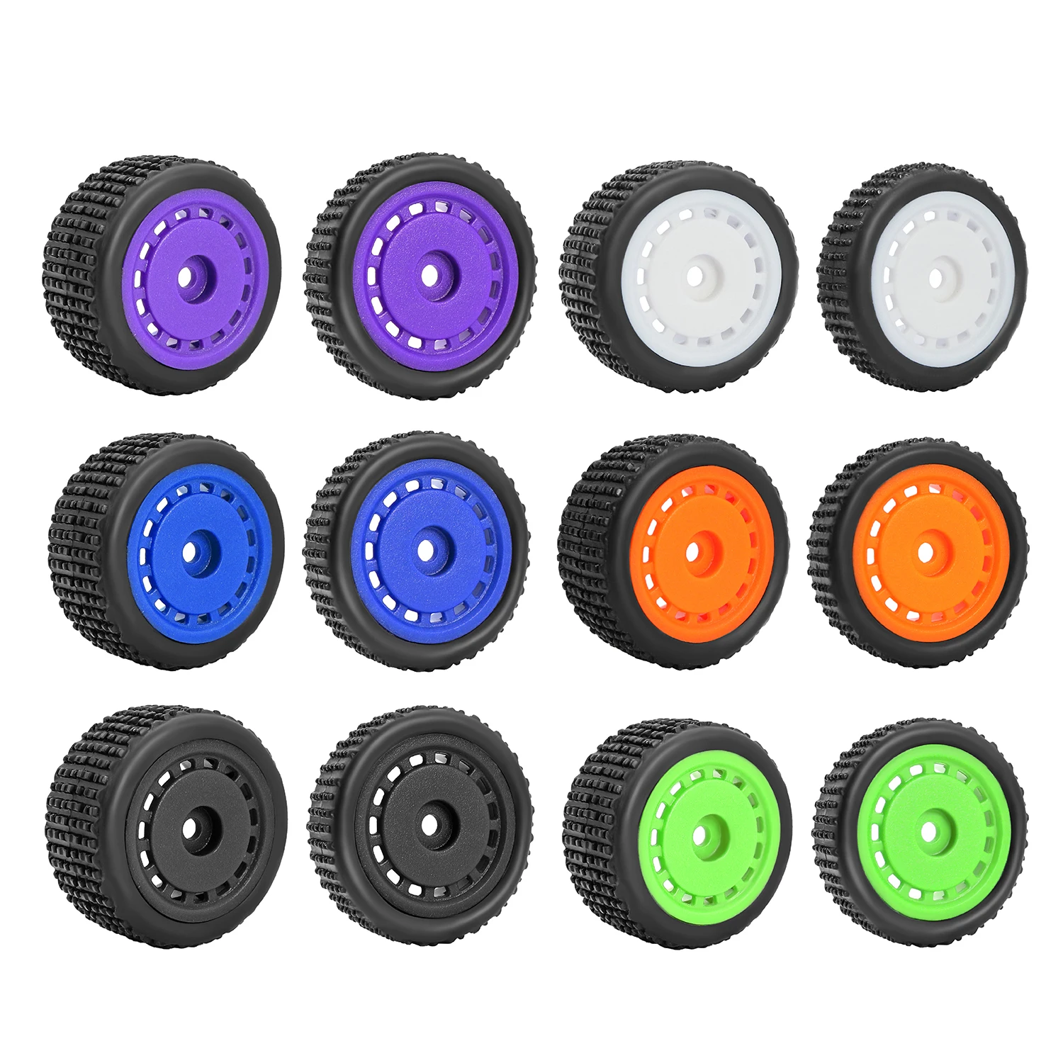 

B1 Rubber Pre-mounted Pin Buggy Tires Wheels Rims Hub Tires for 1/24 Losi Micro-B 1/28 Losi Micro-T Wltoys 244016 Upgrade Part
