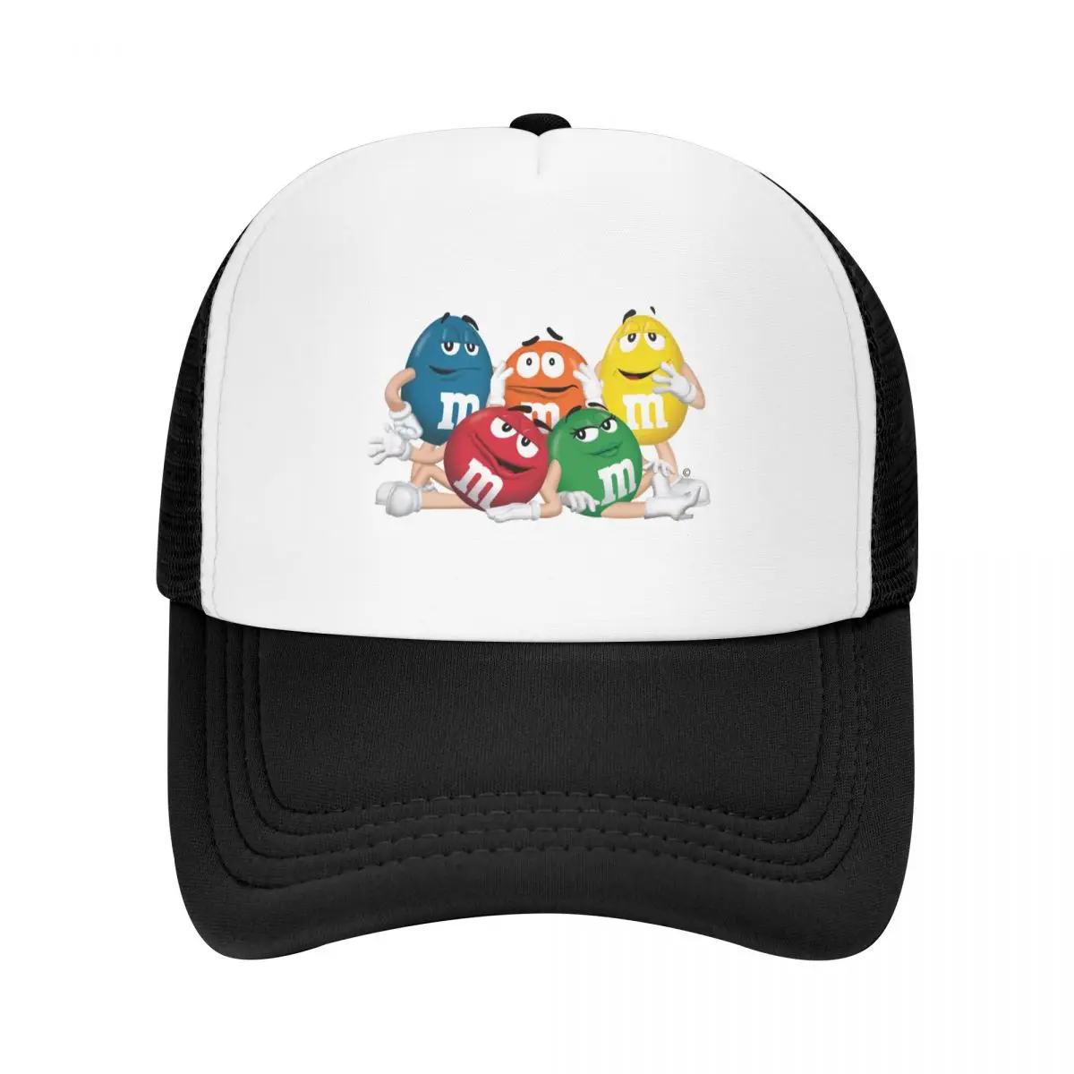 Novelty Kawaii M Chocolate Candy Cartoon Colorful Baseball Caps Mesh Hat Unisex Breathable Mesh Caps