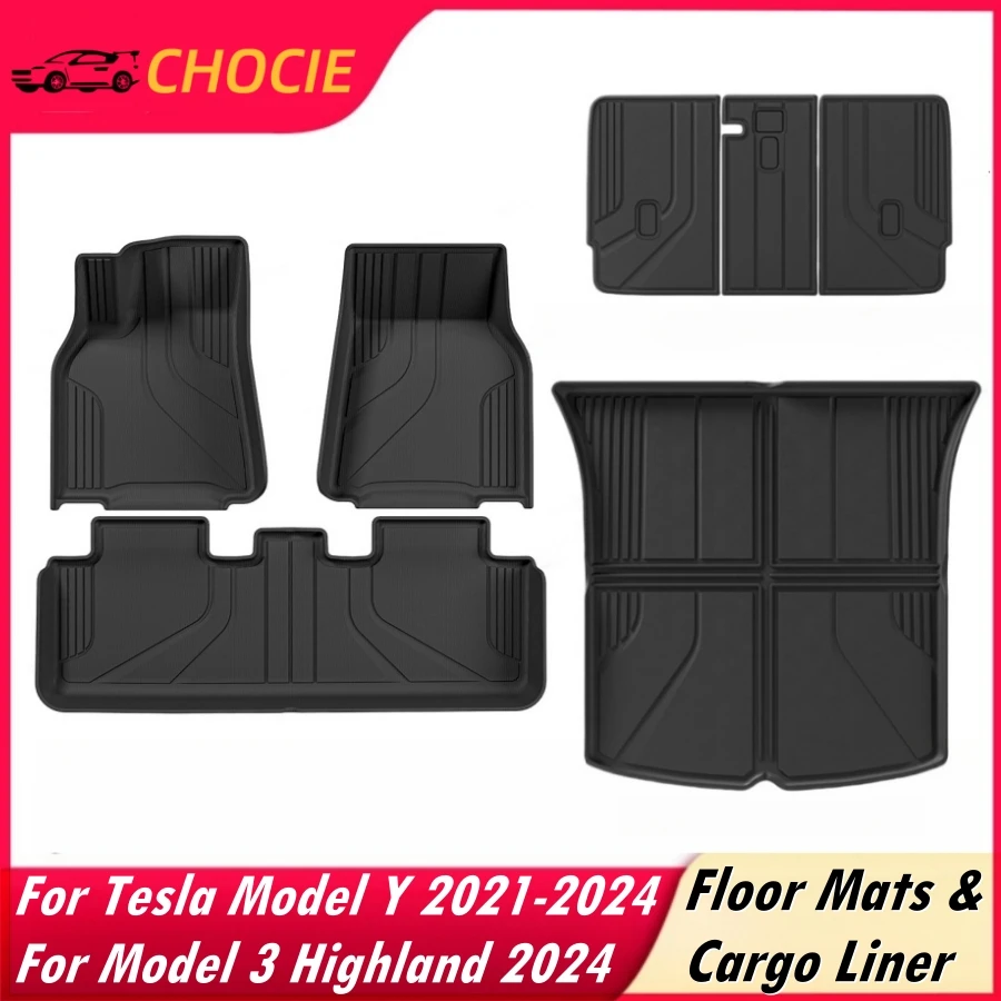 

High Edge Floor Mats For Tesla Model Y 2021-2024 Model 3 Highland All Weather Protection Car Liners Truck Cargo Mat for Model Y