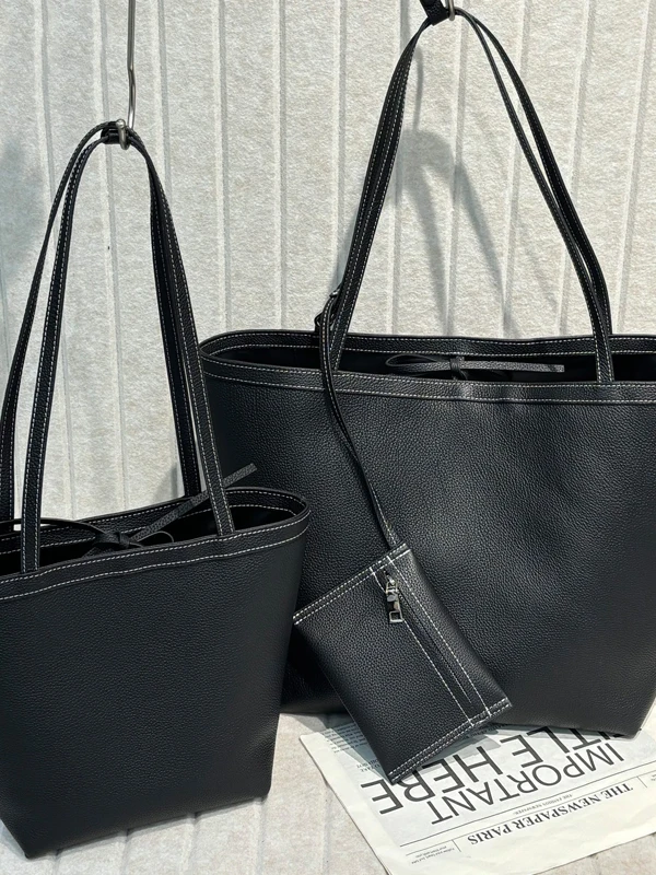 

Top Layer Cowhide Leather Tote Bag Single oulder Casual Faion Women's Bag Handbag Soft Handle Medium Hardn Daily Use