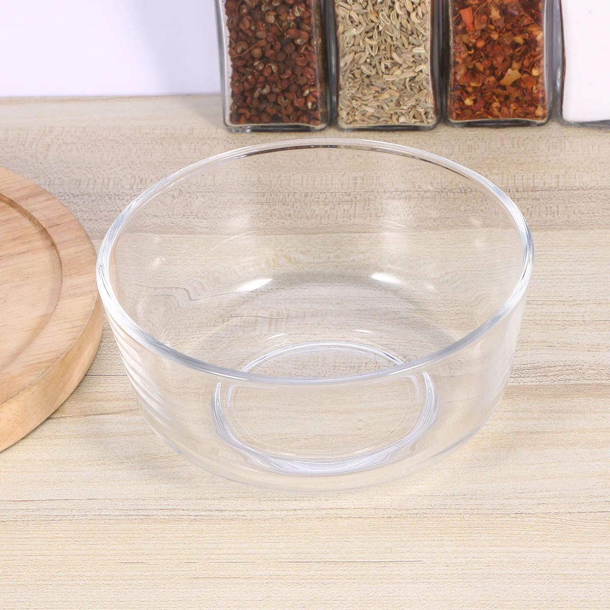 

1pc 6 Inch Glass Bowl Transparent Heat Resistant Salad Dessert Fruit Serving Bowl For Party Wedding Catering Clear Wide Rim