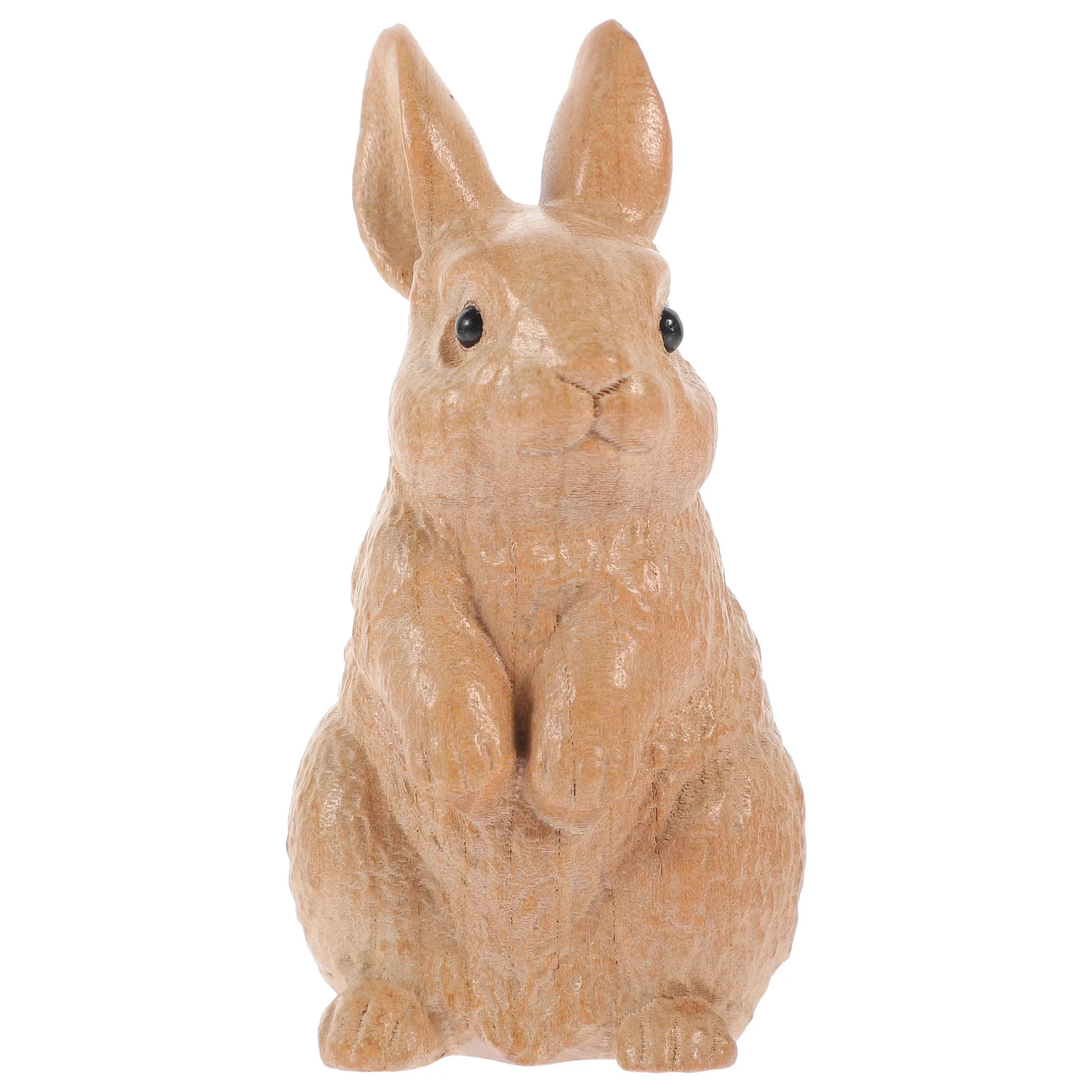 

Delightful Wooden Rabbit Decoration Carved Statue Compact Adorable Desktop Ornament Home Garden Decor Craft Bunny Carving