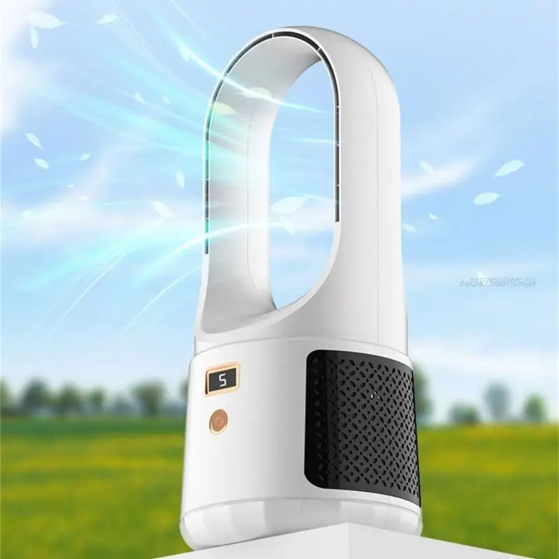 27rb fã portátil sem lâmina com 6 velocidades desktop recarregável fã ar resfriadores ar silencioso fã para o casa