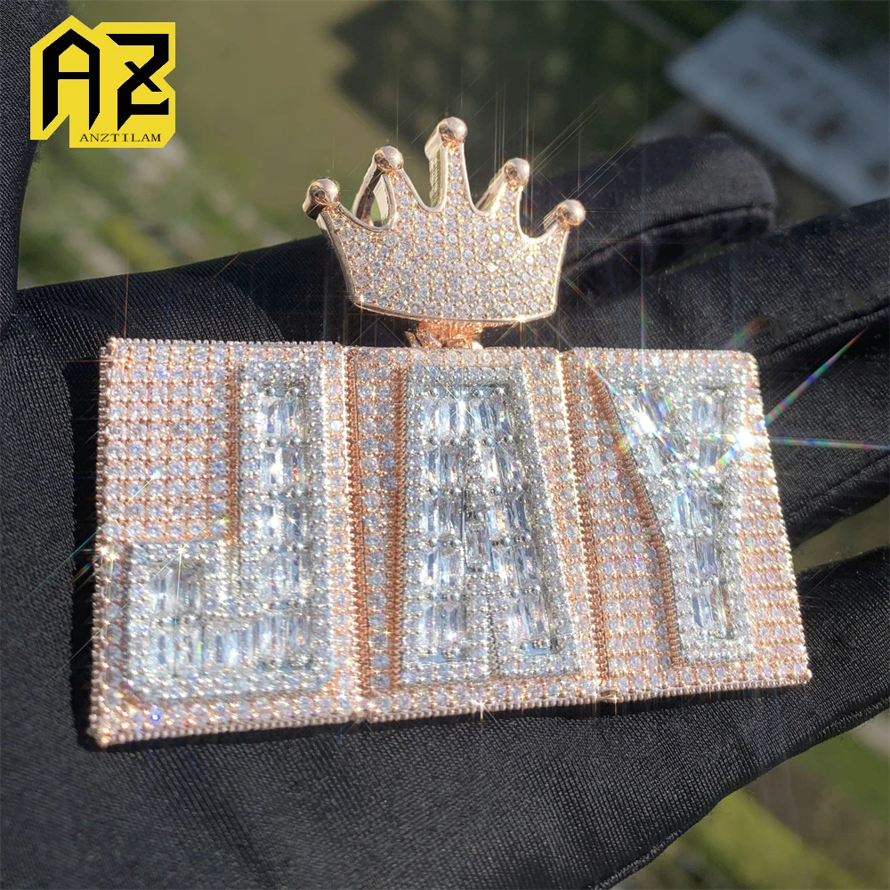 

Anztilam 2-слойные багеты индивидуальное имя с буквами Iced Out кулон ожерелье с длинными звеньями веревка-цепочка ожерелья для женщин и мужчин