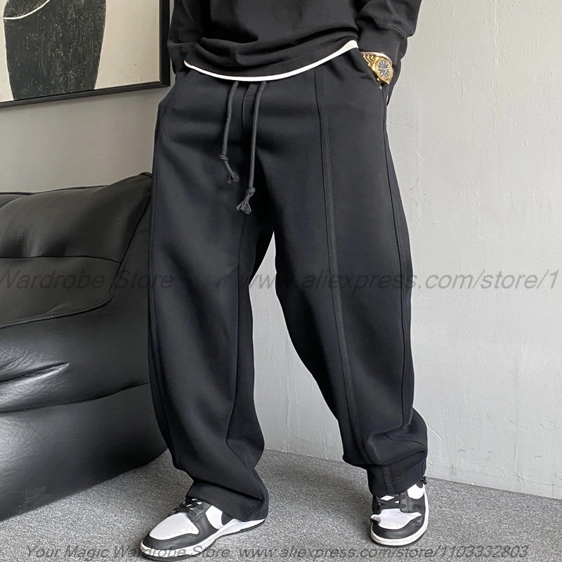 2026  Leisure Retro Distressed Post-Apocalyptic Wasteland Style Dirty Gray Sweatpants Men's Straight Loose Sports Wide-Leg Pants