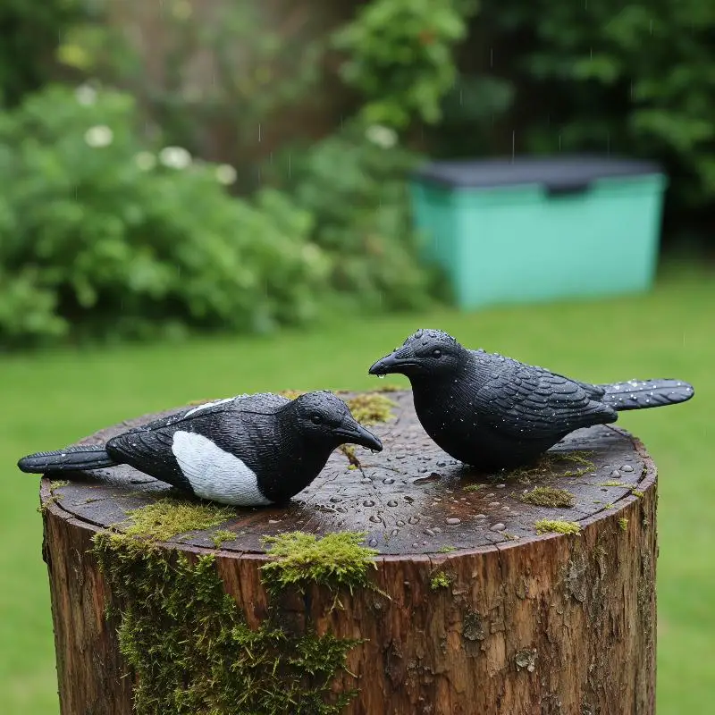 Simulation Crow Black Raven Bird Repellent Natural Chemical-Free Pest Control Lifelike Prop for Scaring  in Garden Farm