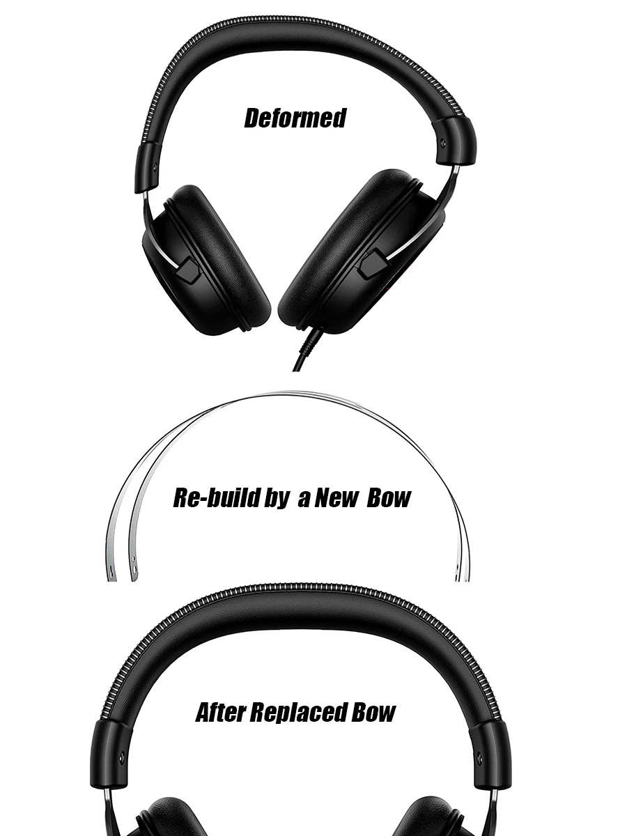 Wymiana pałąka słuchawek HyperX Cloud 2/Alpha/Cloud Core z wewnętrzną stalową ramą – naprawa zginanego/zniszczonego pałąka — zdjęcie produktu 7