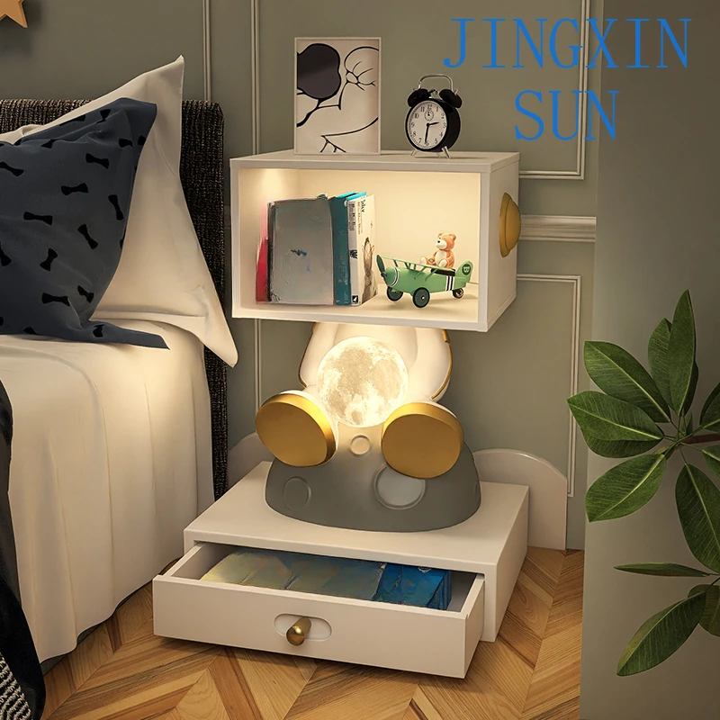  room bedside table with lamp bedroom integrated small shelf cartoon household cute boy astronaut