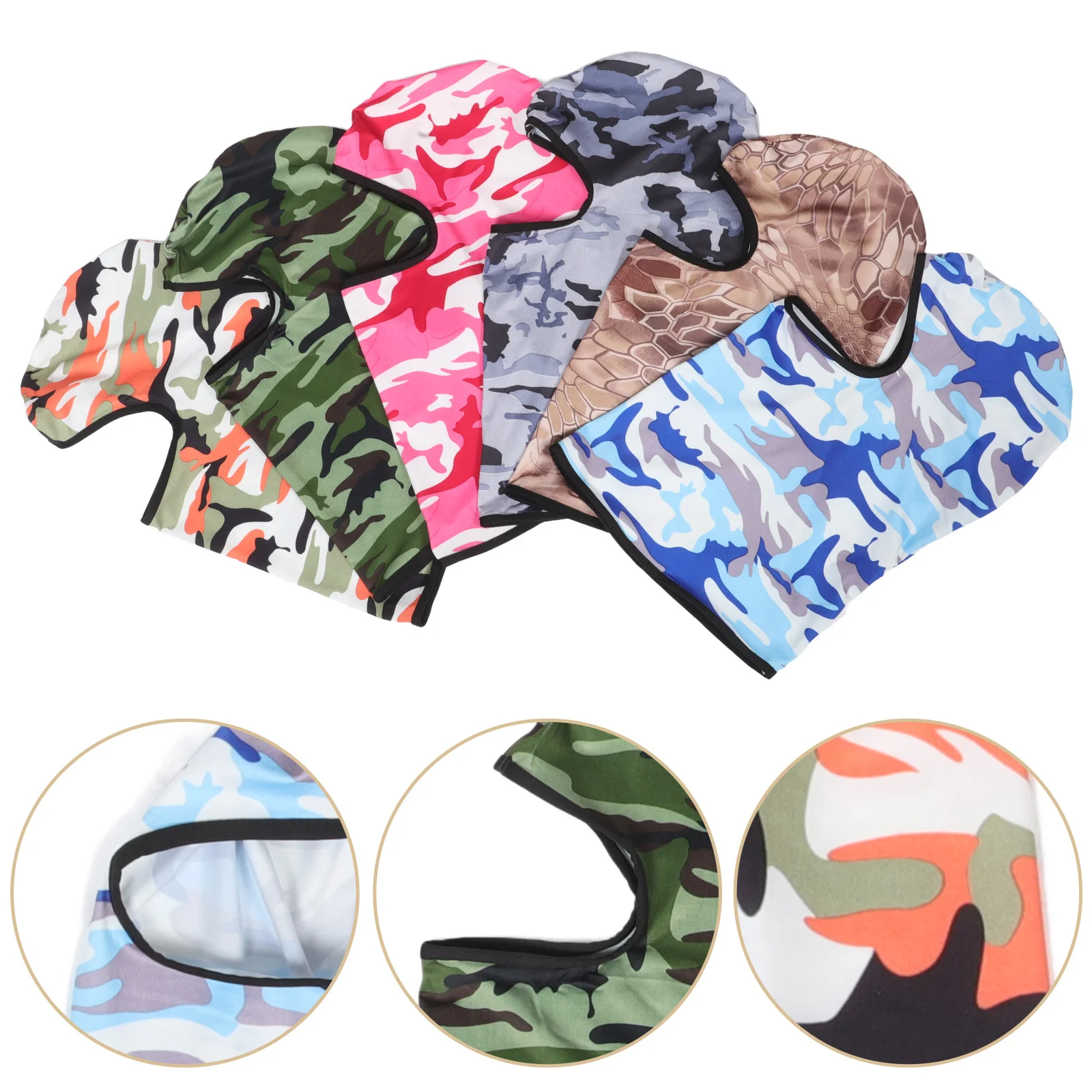 

6Pcs Breathable Windproof Balaclava Ski Mask Neck Gaiter Cycling Sports Hood Outdoor Sun Protecting Face Mask Ski Sports Hood