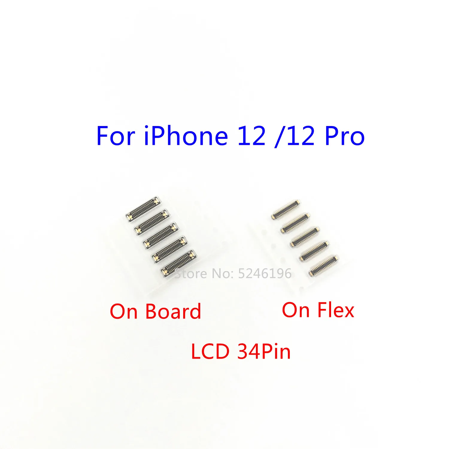 5-10pcs LCD Display Screen FPC Connector 34Pin For iPhone 12 iPhone 12 Pro iPhone 12Pro Plug On Board