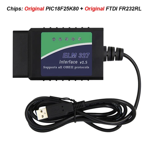 Диагностический сканер ELM327 V1.4/1.5/2.1 USB OBD2 для ScanMaster/ScanTool/MultiEcuScan, оригинальный PIC18F25K80 FTDI FT232RL, инструмент для диагностики OBD2