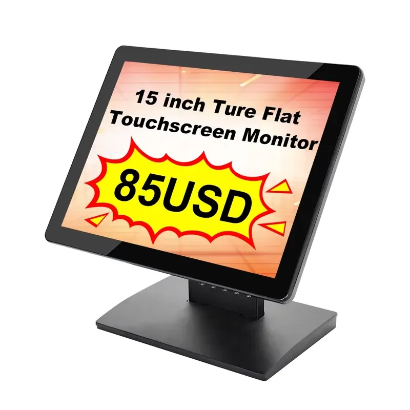 Customizable industrial true flat panel POS 15 inch touch screen display LCD POS capacitive touch screen display