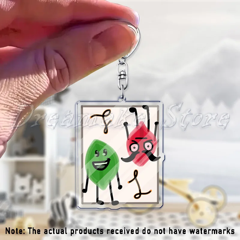 لطيف الكرتون الورقية Bfdi سلاسل المفاتيح للملحقات حقيبة لطيف مكتب الإبداعية المفاتيح خاتم المشجعين الهدايا Keyrings