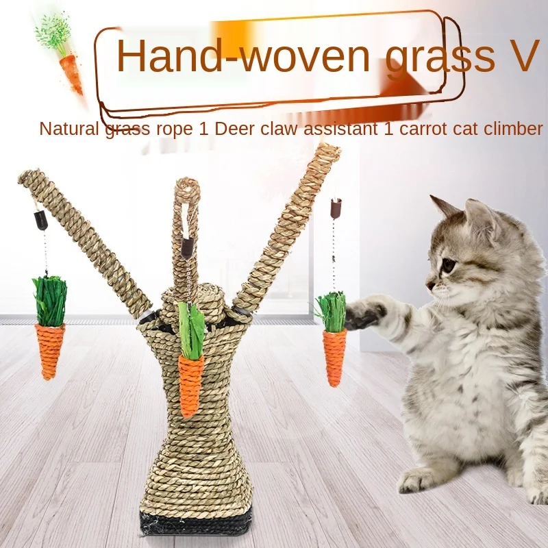 

Pet toy Sisal scratcher Kitten Klimrek Post Radijs Huisdier Kat Speelgoed interactive cat Tree Tower Cat jumping Grass rope