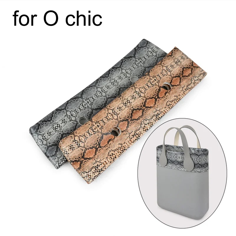 

TANQU New Faux Solid Snakeskin Grain PU Leather Trim Decoration for Obag OChic Bag Serpentine Trims for O Chic Season