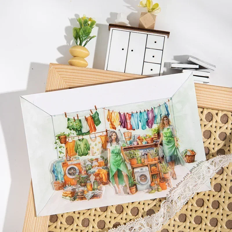 1 rolka taśmy w stylu vintage Weekend codzienne życie scena scenografia łazienka bitwa dolne światło kleje Scrapbooki cięcie 60mm * 2m