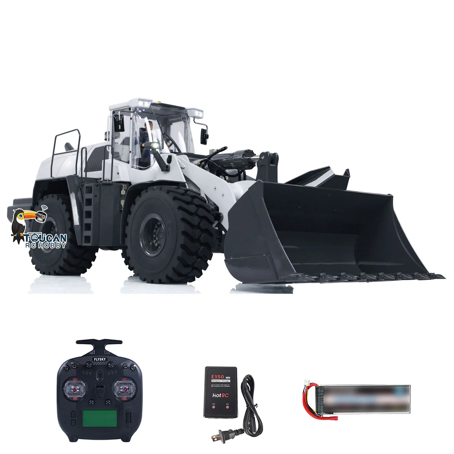 1/14 Metal 580 XDRC Hydraulic RC Loader RTR Remote Control Painted Finished Sound Light System Car High Low-Speed Toys for Boys