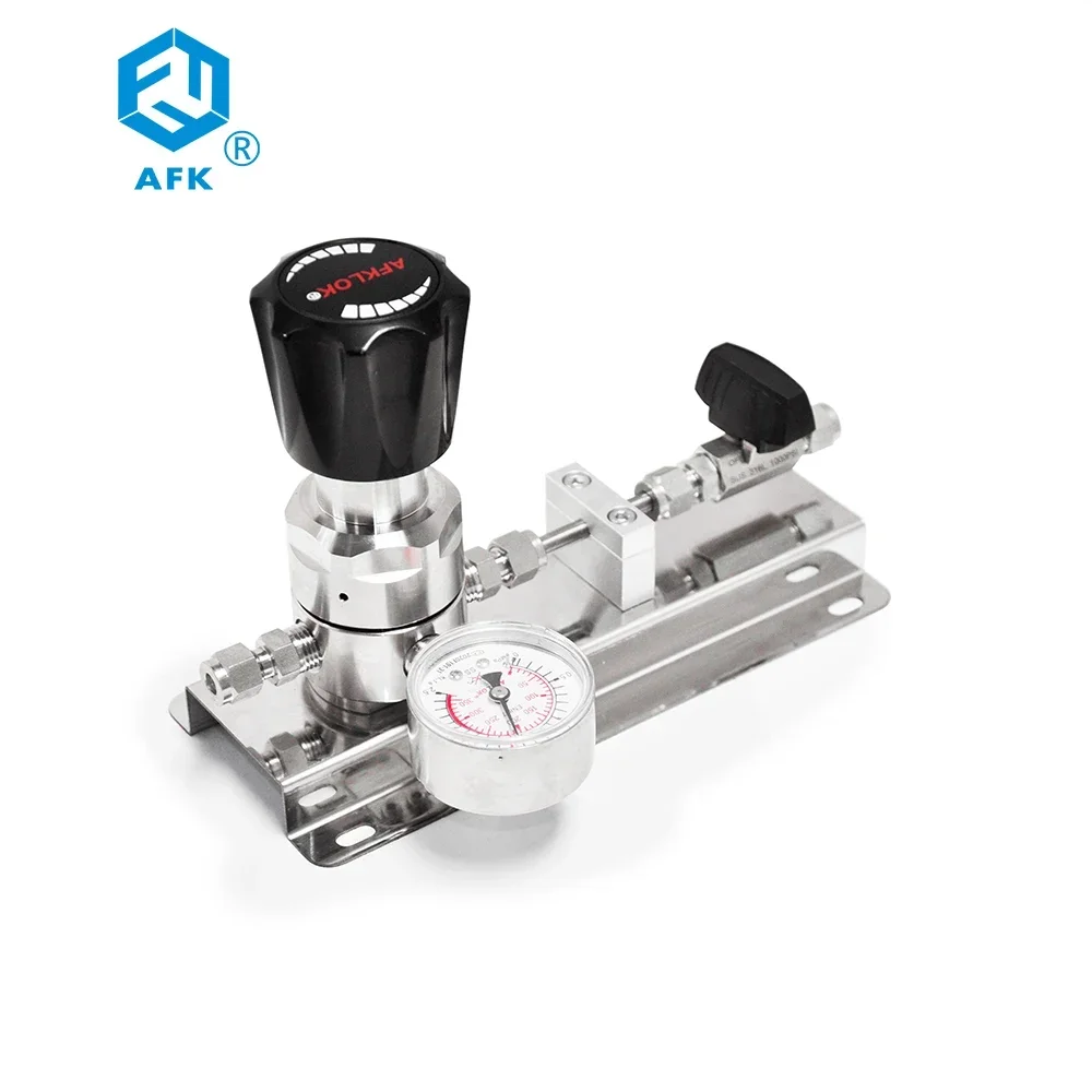 Stainless Steel Secondary pressure reducer Gas regulator Low Pressure 2.5MPa With Panel and Instrument Ball Valves