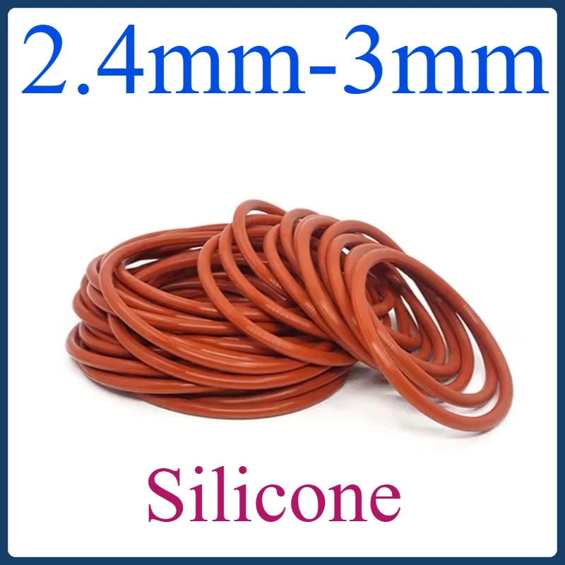 

Food Grade Red VMQ Silicone O-Rings - Waterproof Insulated Sealing Gaskets 2.4mm-3mm