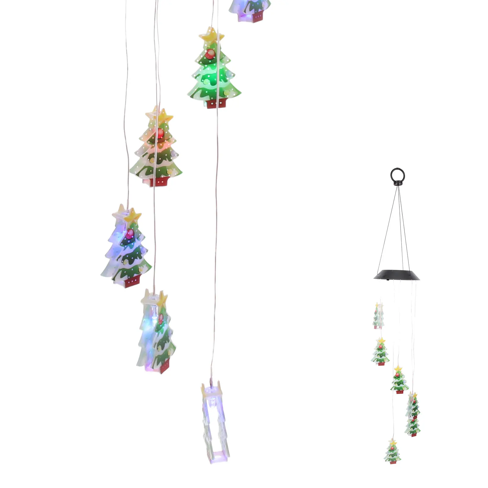 

Outdoor Christmas Tree Wind Chime Light Xmas Ornaments LED Resin Decorations Solar Garden