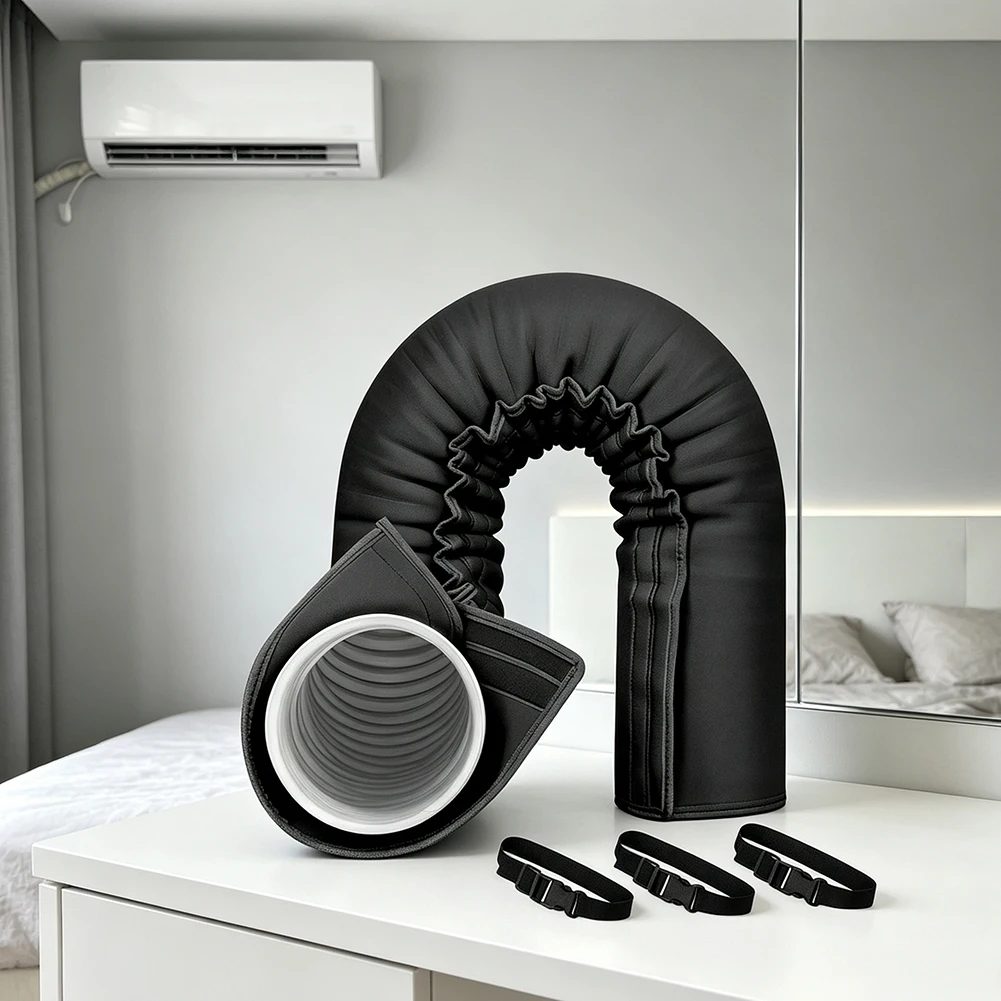 Insulated Hose Cover for Portable Air Conditioners Keeps Warm Air Inside Hose for Improved Energy Conservation
