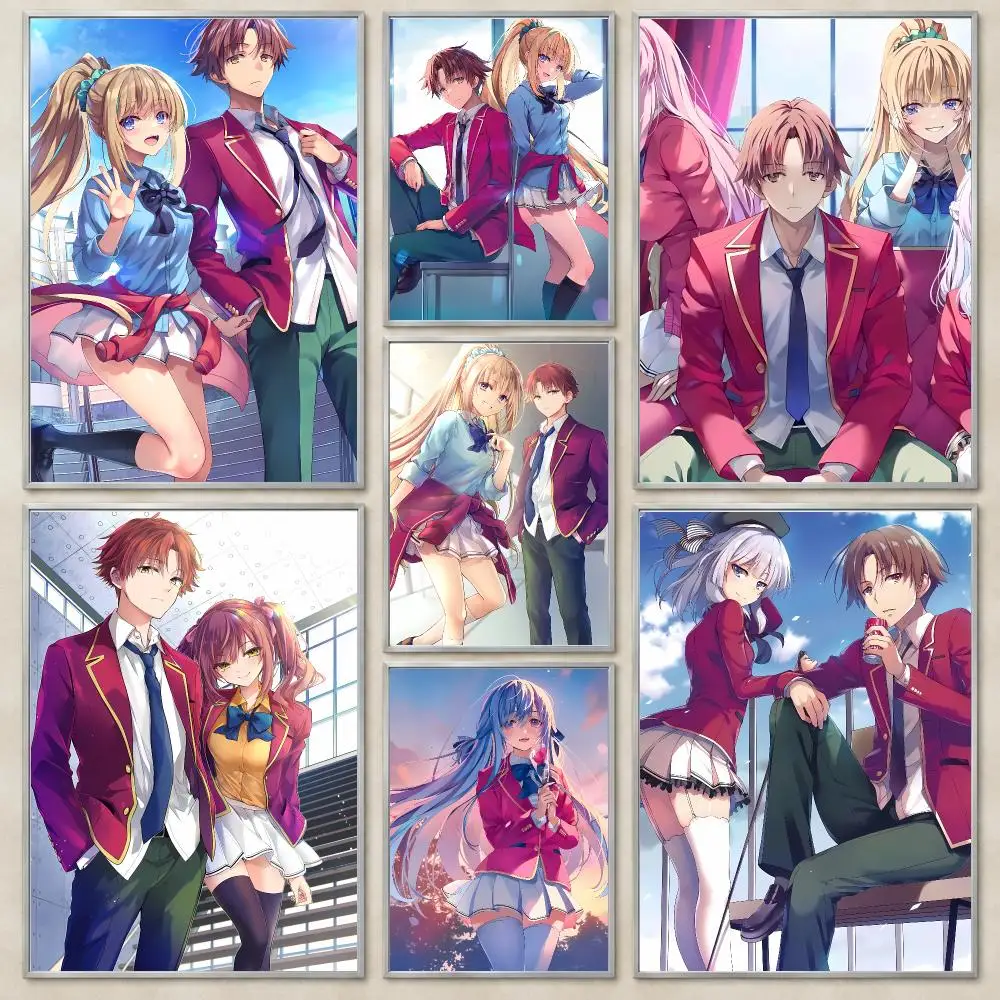 Clever School Anime C-Classroom of the Elite Poster Self-Adhesive Wall Art HD Print For Dorm Teen Room Decor Gift